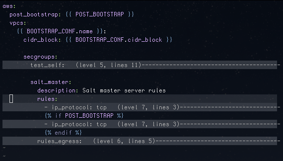 View of YAML folding with new folding rules